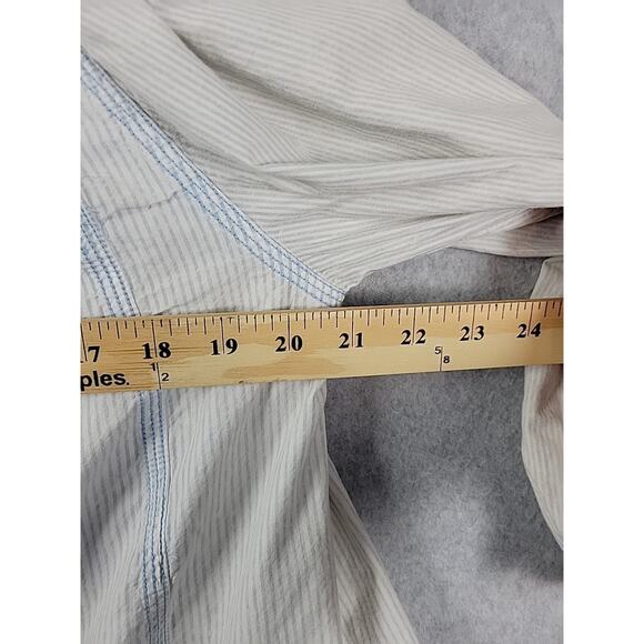 Free People Cotton Blue Striped LS Button Up Oversized Swing Tunic Women's XS - Picture 9 of 12